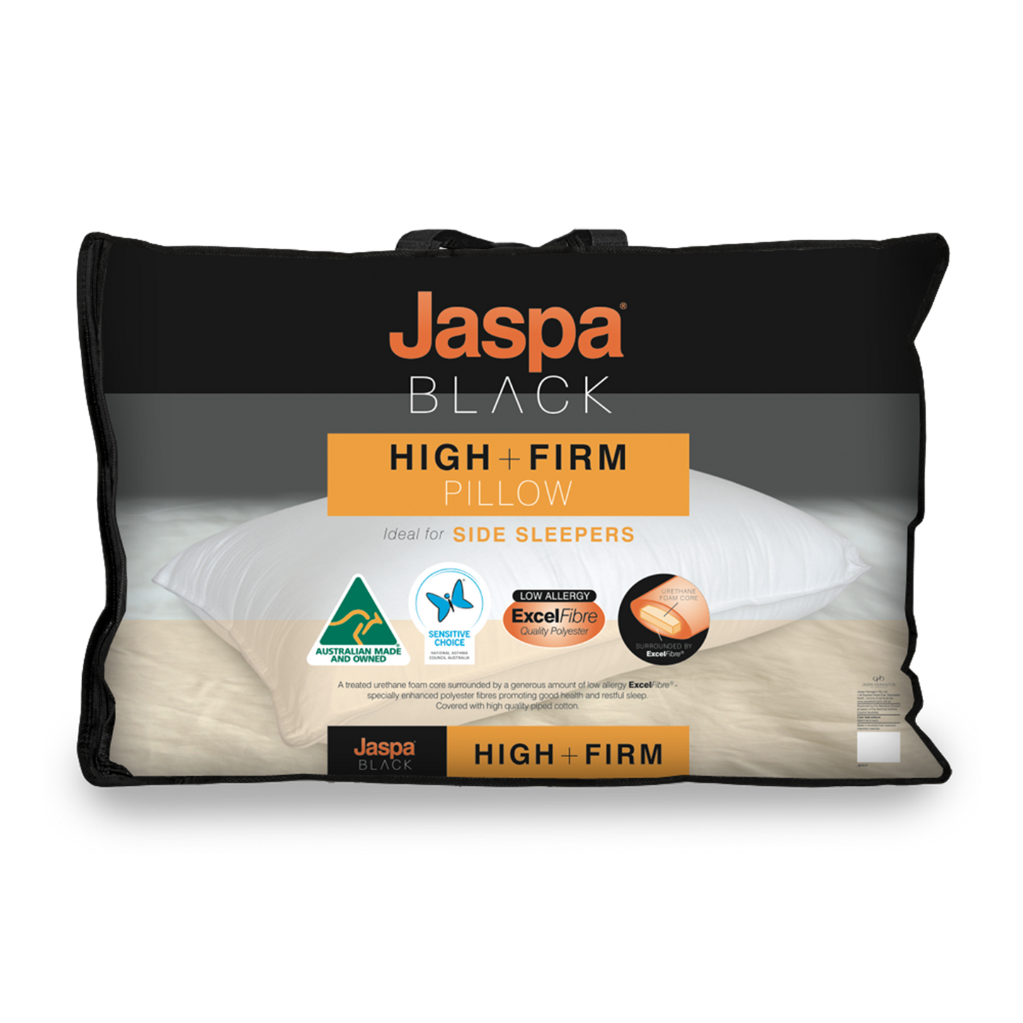Jaspa Black High & Firm Pillow