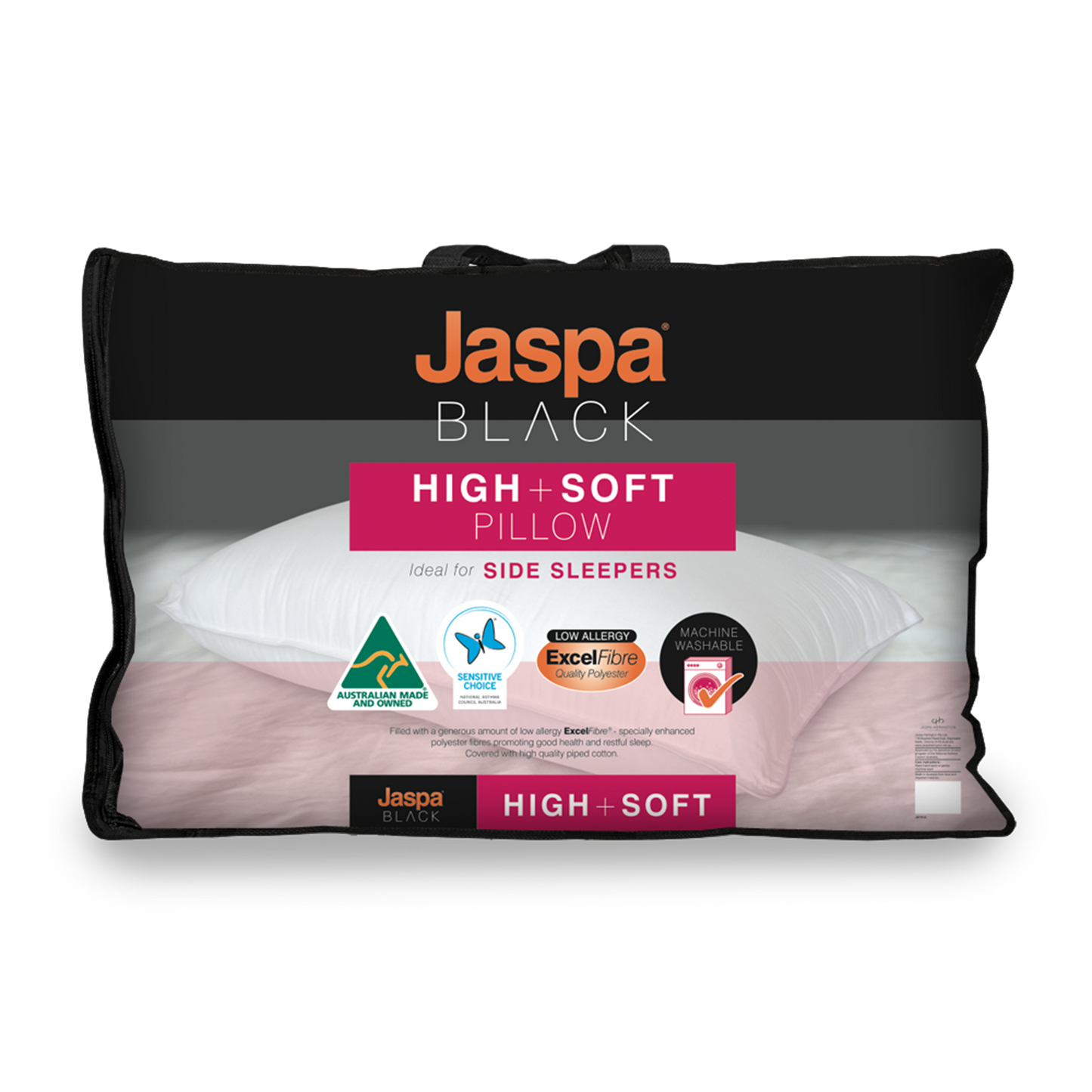 Jaspa Black High & Soft Pillow