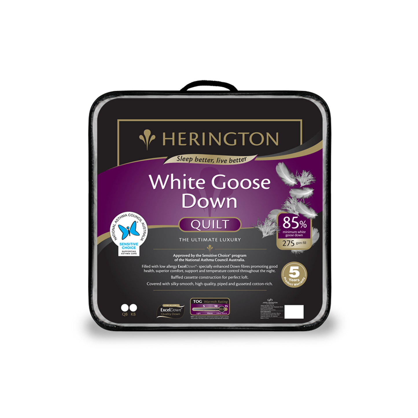 Herington 85% White Goose Down Quilt