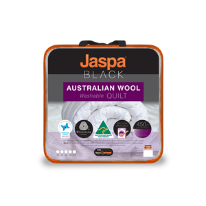 Jaspa Black Wool Machine Washable Quilt