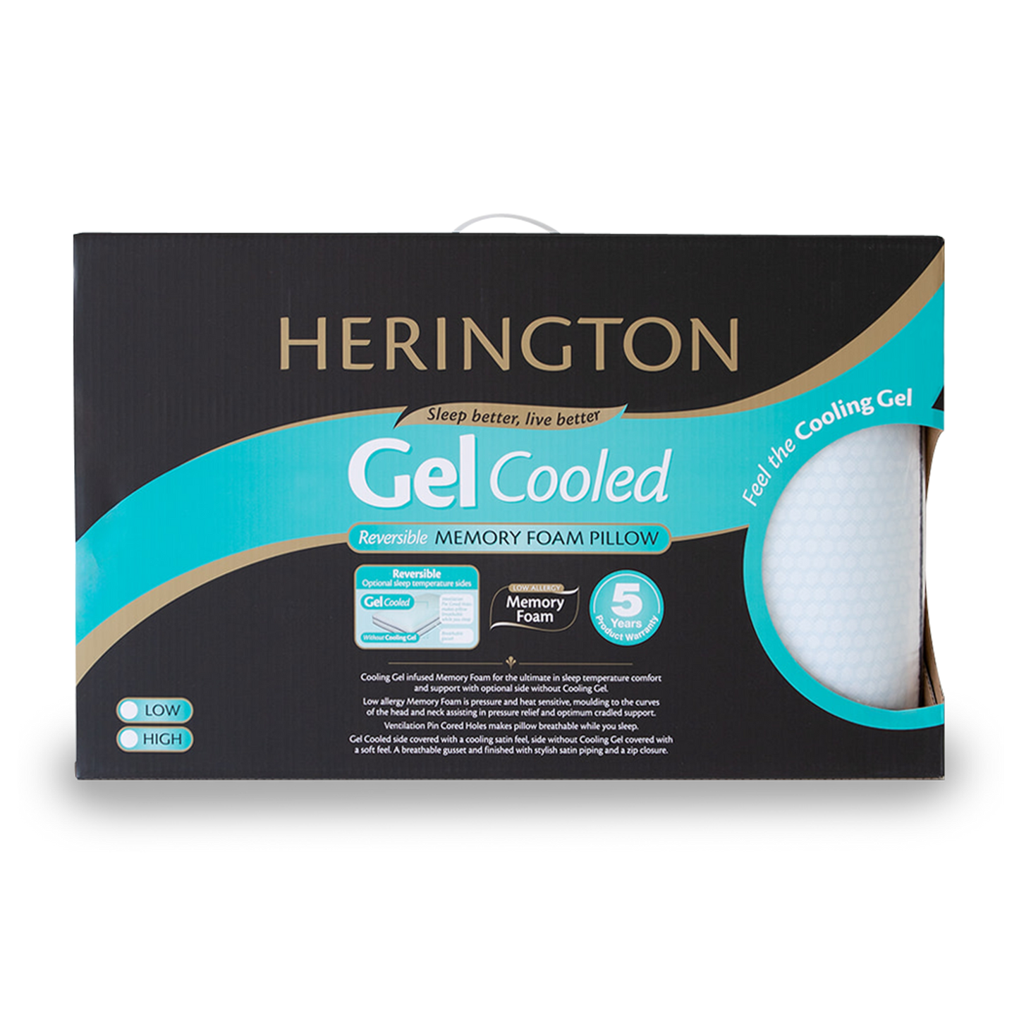 Herington Gel Cooled Memory Foam Pillow