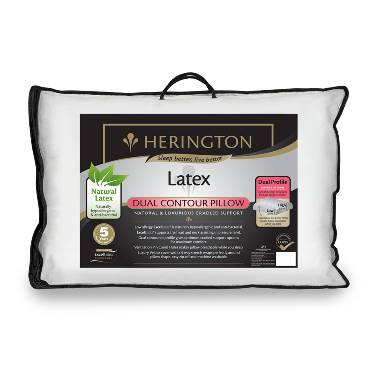 Herington Latex Dual Contour Profile Pillow – Jaspa Herington