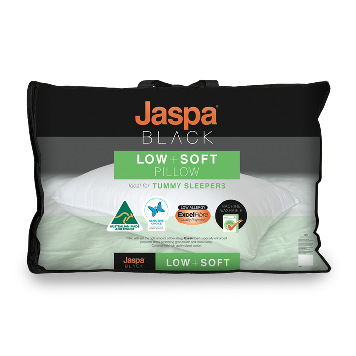 Jaspa Black Low & Soft Pillow
