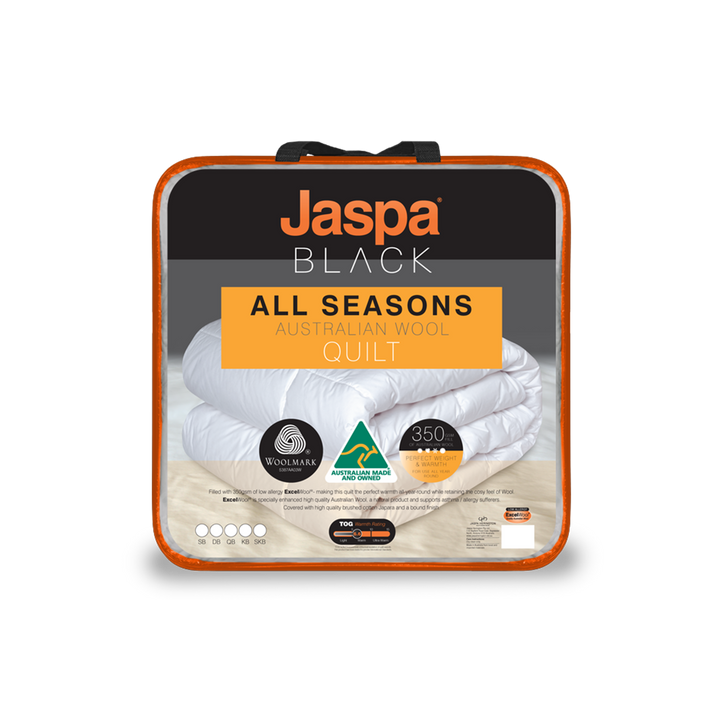 Jaspa Black All Seasons Wool Quilt