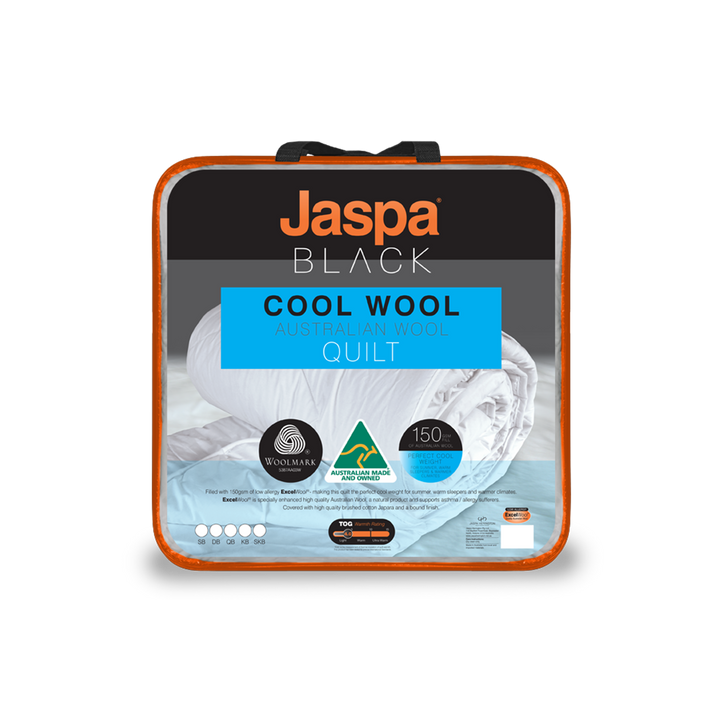 Jaspa Black Cool Wool Quilt