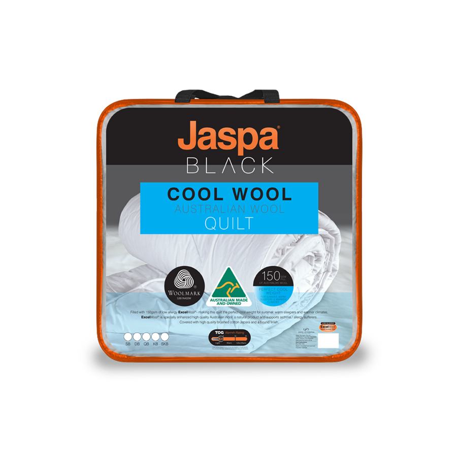 Jaspa Black Cool Wool Quilt